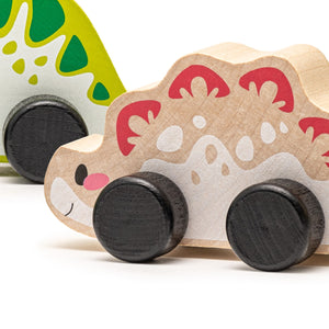 Holzspielzeugset Dinosaurier 3er Set Dinos Holz Kinderspielzeug ab 18 Monaten - Spielzeug Opa