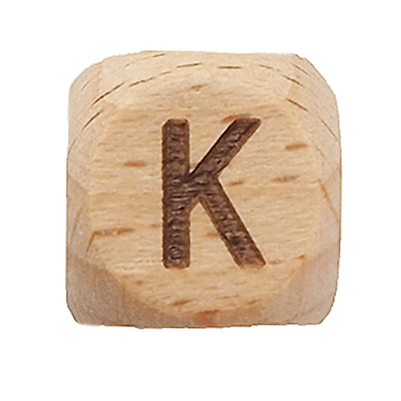 Holzbuchstaben Buche 12mm gelasert A-Z Großbuchstaben Perlen