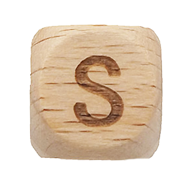 Holzbuchstaben Buche 12mm gelasert A-Z Großbuchstaben Perlen