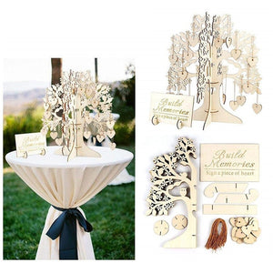 Personalisierter Hochzeitsbaum Gäste Baum Deko Hochzeit Gästebuch Holz Baum 40-60-80 Schilder je nach Ausführung Hochzeit Herzen