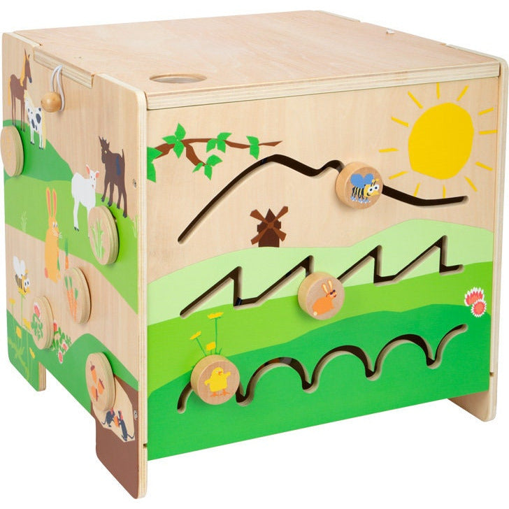 Personalisierter Motorik Würfel XXXL  Bauklötze Lernspiel  Würfel Holzspielzeug Kinderspielzeug ca. 42 x 37 x 62 cm, Spielhöhe ca. 35 cm