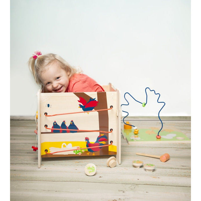 Personalisierter Motorik Würfel XXXL  Bauklötze Lernspiel  Würfel Holzspielzeug Kinderspielzeug ca. 42 x 37 x 62 cm, Spielhöhe ca. 35 cm