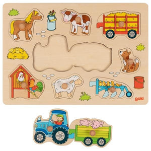JETZT NEU Personalisiert gelasert Setzpuzzle Bauernhof Steckspiel Holz Puzzle Kinder Spielzeug Steckpuzzle Puzzle Bauernhof Tiere 9 Teilig