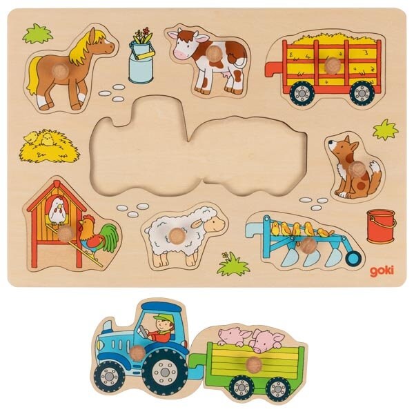 JETZT NEU Personalisiert gelasert Setzpuzzle Bauernhof Steckspiel Holz Puzzle Kinder Spielzeug Steckpuzzle Puzzle Bauernhof Tiere 9 Teilig