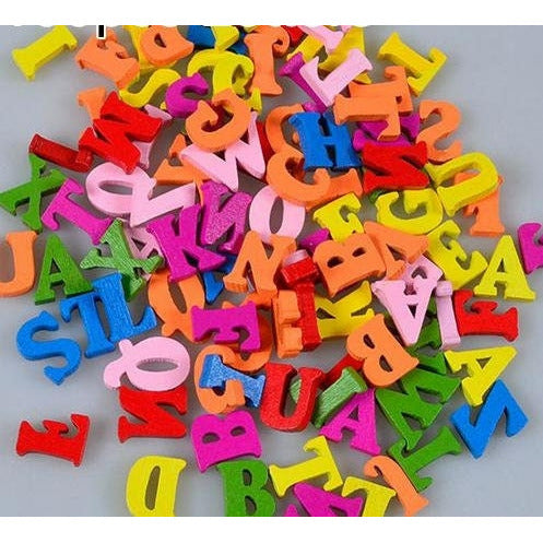 72 Buchstaben Zahlen mix Holz 3-4cm bunt Holzbuchstaben Alphabet  Einschulung ABC