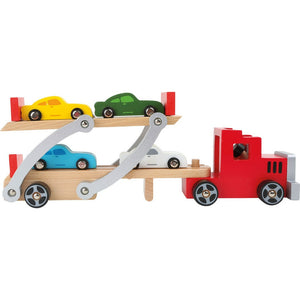 Holz LKW  Spielzeug Truck Holzspielzeug LKW mit Auto Spielzeug Autotransporter LKW Spiele Autos aus Holz Bunte Farben. Kinder ab 3 Jahren