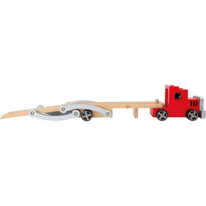 Holz LKW Spielzeug Truck Holzspielzeug LKW mit Auto Spielzeug Autotransporter LKW Spiele Autos aus Holz Bunte Farben. Kinder ab 3 Jahren