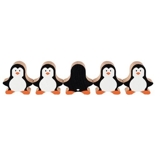 Stapelfiguren Pinguine Holzspielzeug Pinguin Kinderspielzeug ab 2 Jahren Motorik Spiel aus Holz Bunt