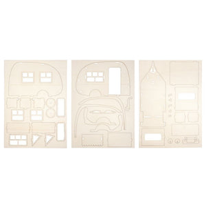 Wohnwagen Bausatz Deko Bastle Wohnwagen zum anmalen Holz Wohnwagen Kinderspielzeug Maße des Wohnwagens: 36x18x15cm