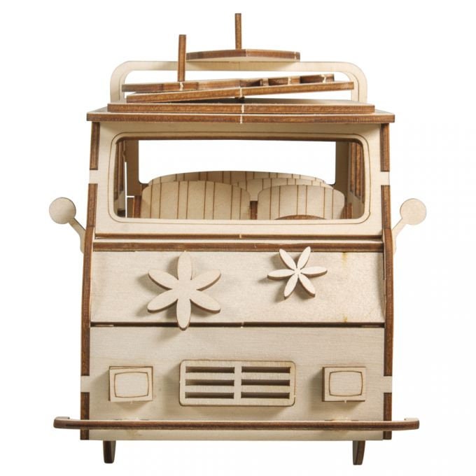 Caravan Kit Decoration Bastle Bulli VW Bus Motorhome Camping Bus for painting wood Children's toys Dimensions of the motorhome Size 30x13x17 cm
