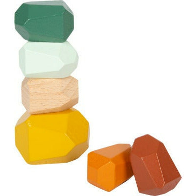 Balanciersteine Pastell Holz Steine Klötze Kinderspielzeug Montessori Holzspielzeug 18 Teilig ab 3 Jahren