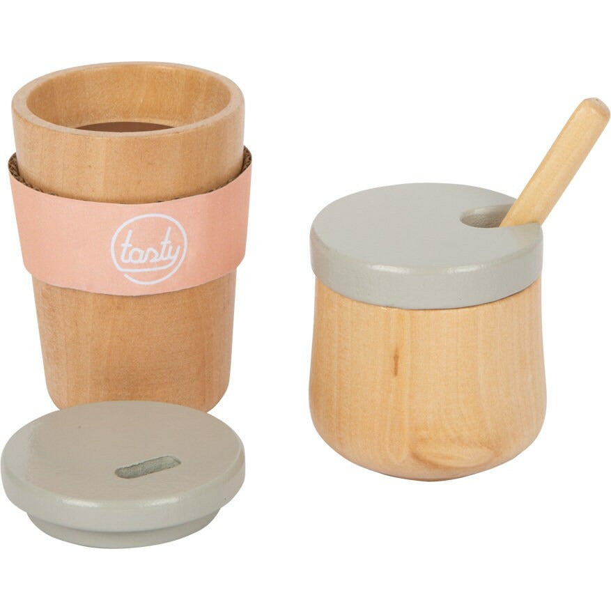 Kinderspielzeug Kaffeemaschinen-Set Holzspielzeug Kapsel Kaffeemaschine Kinder Kaffeetassen
