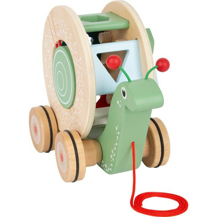 Personalisiert Nachziehe Super Schnecke aus Holz mit Bauklötzen Ziehspielzeug Holzspielzeug Kinderspielzeug ab 1 Jahre
