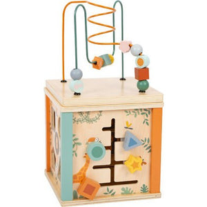 Personalisierbarer XL Stabiler Motorikwürfel aus Holz mit fünf bespielbaren Flächen ab 12 Monaten Holzspielzeug Kinderspielzeug