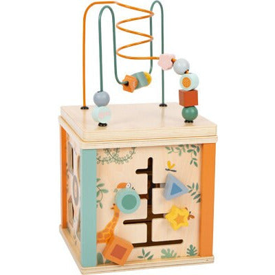 Personalisierbarer XL Stabiler Motorikwürfel aus Holz mit fünf bespielbaren Flächen ab 12 Monaten Holzspielzeug Kinderspielzeug
