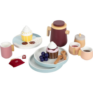 XL Spielset Holz Kaffee und Tee-Set Spielzeug Picknik Holzspielzeug Kinder ab 3 Jahren Spielzeug Küche