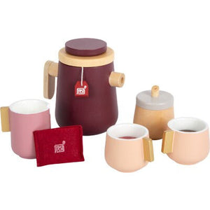 XL Spielset Holz Kaffee und Tee-Set Spielzeug Picknik Holzspielzeug Kinder ab 3 Jahren Spielzeug Küche