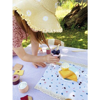 XL Spielset Holz Kaffee und Tee-Set Spielzeug Picknik Holzspielzeug Kinder ab 3 Jahren Spielzeug Küche