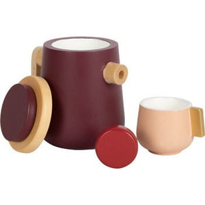 XL Spielset Holz Kaffee und Tee-Set Spielzeug Picknik Holzspielzeug Kinder ab 3 Jahren Spielzeug Küche