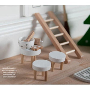 Wichteltür mit Accessoires Wichtel Eingang Wohnung Holzspiel Weihnachtsdeko Wichteltür