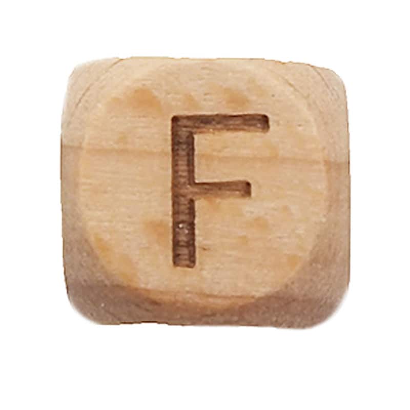 Holzbuchstaben 12mm gelasert A-Z Großbuchstaben Schnuller Ketten  Perlen Ketten