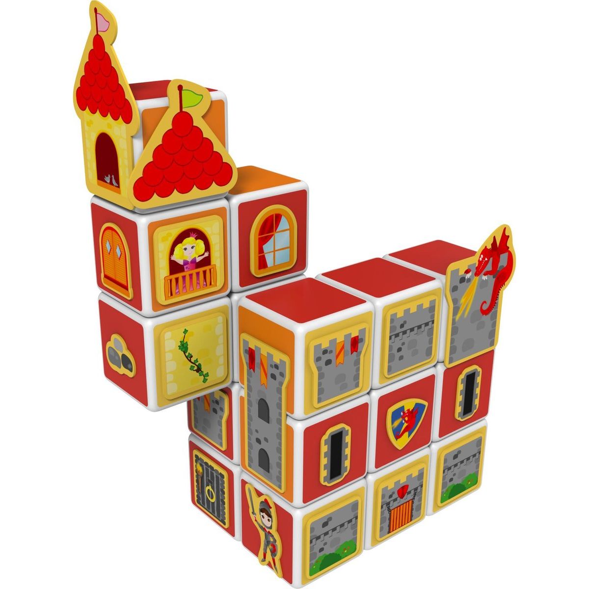 Geomag Magicube Castle & Homes – Magnetisches Konstruktionsspielzeug aus 100 % recyceltem Kunststoff, ab 3 Jahr