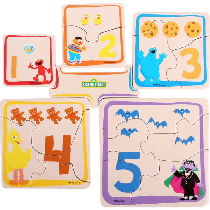 small foot Holz Puzzle spielzeug SESAMSTRASSE Puzzle-Box Graf Zahl