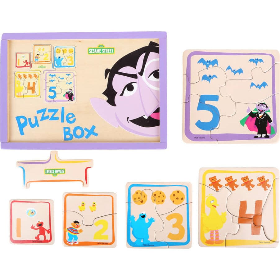 small foot Holz Puzzle spielzeug SESAMSTRASSE Puzzle-Box Graf Zahl