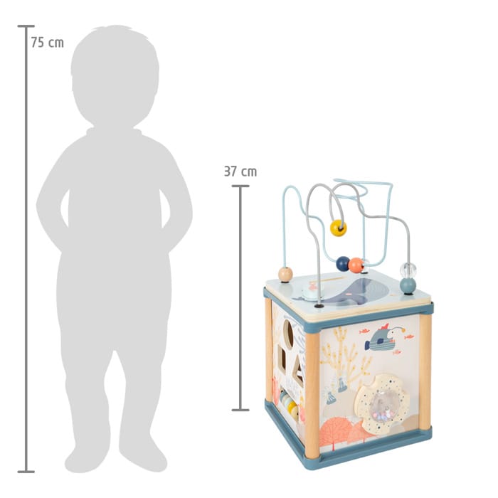 small foot by Legler Motorikwürfel Holzspielzeug small foot Motorikwürfel „Unterwasserwelt“ – ab 12 Monaten