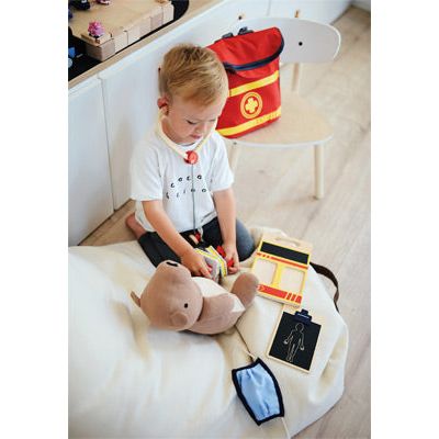 Personalisierter Notarztrucksack Kinderspielzeug Arztkoffer Arztspielzeug Holzspiel Kinder ab 3 Jahren