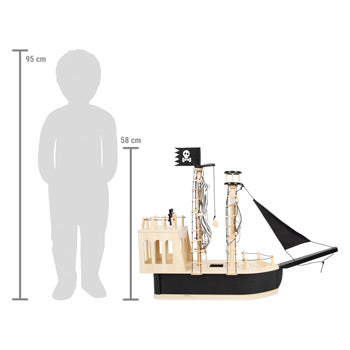XXL Piratenschiff aus Holz Kinderspielzeug Pirat Holzschiff