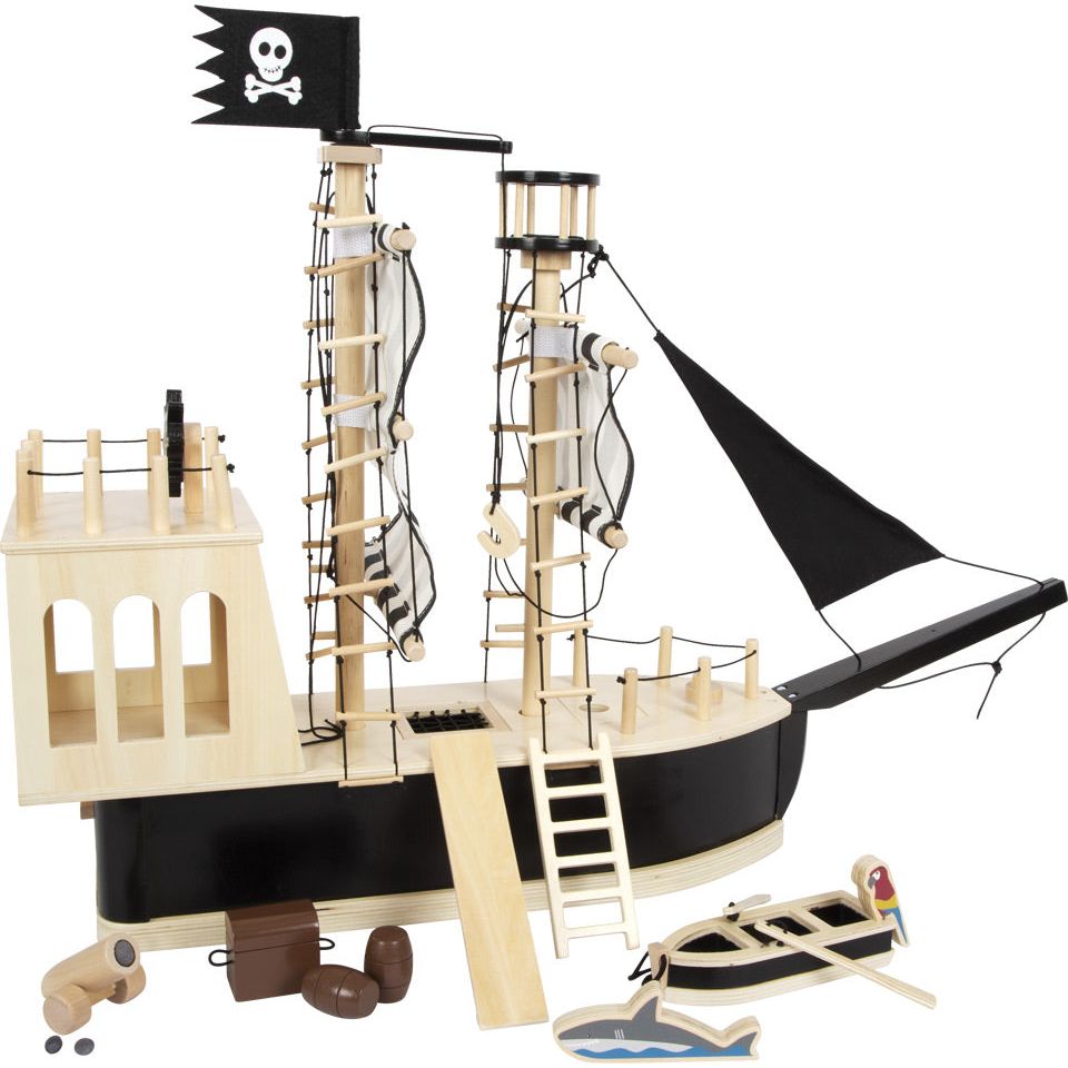 XXL Piratenschiff aus Holz Kinderspielzeug Pirat Holzschiff