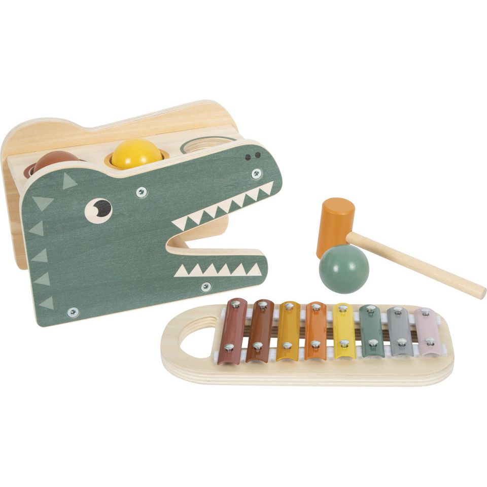 Personalisierbar small foot Klopfspiel mit Xylophon „Safari“ – aus Holz,(ab 12 Monaten)