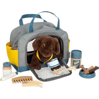 small foot Kleinkind Spielzeug Tierarzt Ohne Name small foot Personalisierbar Hund mit Tasche und Pflege-Set ab 2 Jahren