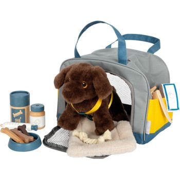 small foot Kleinkind Spielzeug Tierarzt small foot Personalisierbar Hund mit Tasche und Pflege-Set ab 2 Jahren