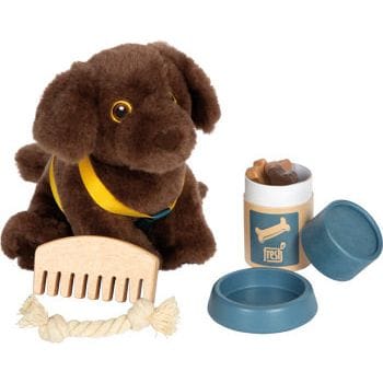 small foot Kleinkind Spielzeug Tierarzt small foot Personalisierbar Hund mit Tasche und Pflege-Set ab 2 Jahren