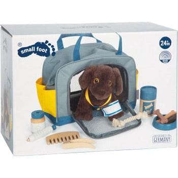 small foot Kleinkind Spielzeug Tierarzt small foot Personalisierbar Hund mit Tasche und Pflege-Set ab 2 Jahren