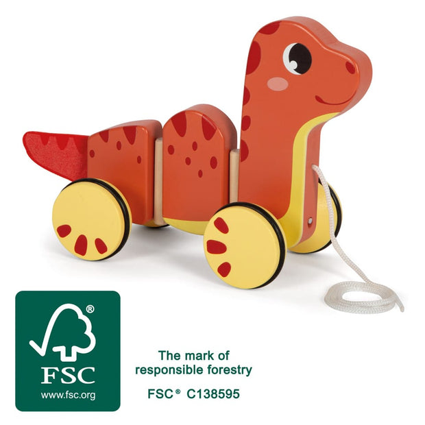 small foot by Legler Baby & Kleinkind Ohne Name Personalisierter small foot Nachzieh Dino Holz ab 12 Monaten