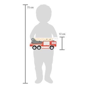 XXL small foot Personalisierbare Holz Feuerwehr mit Drehleiter ab 2 Jahren