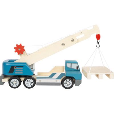 small foot Personalisierbarer Holz Kranwagen mit Palette ab 2 Jahren