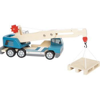 small foot Personalisierbarer Holz Kranwagen mit Palette ab 2 Jahren