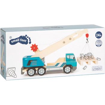 small foot Personalisierbarer Holz Kranwagen mit Palette ab 2 Jahren