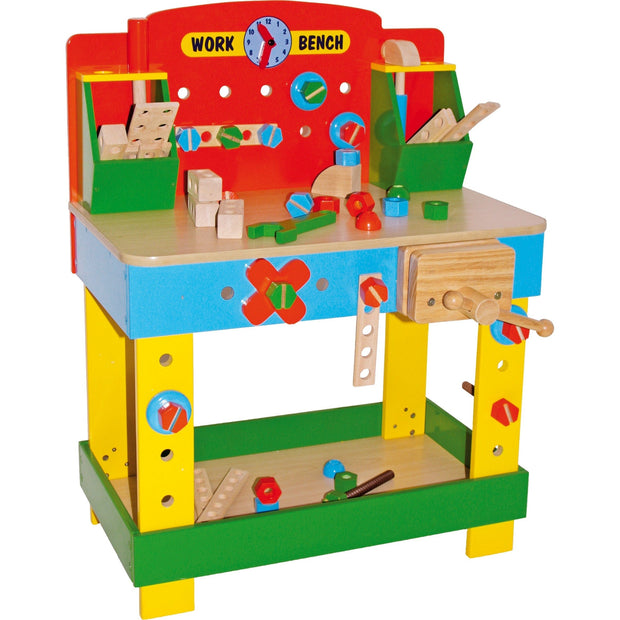 small foot Spielzeug Werkbank XXL Kinder Werkbank Holzspielzeug Bausatz ab 3 Jahren small foot