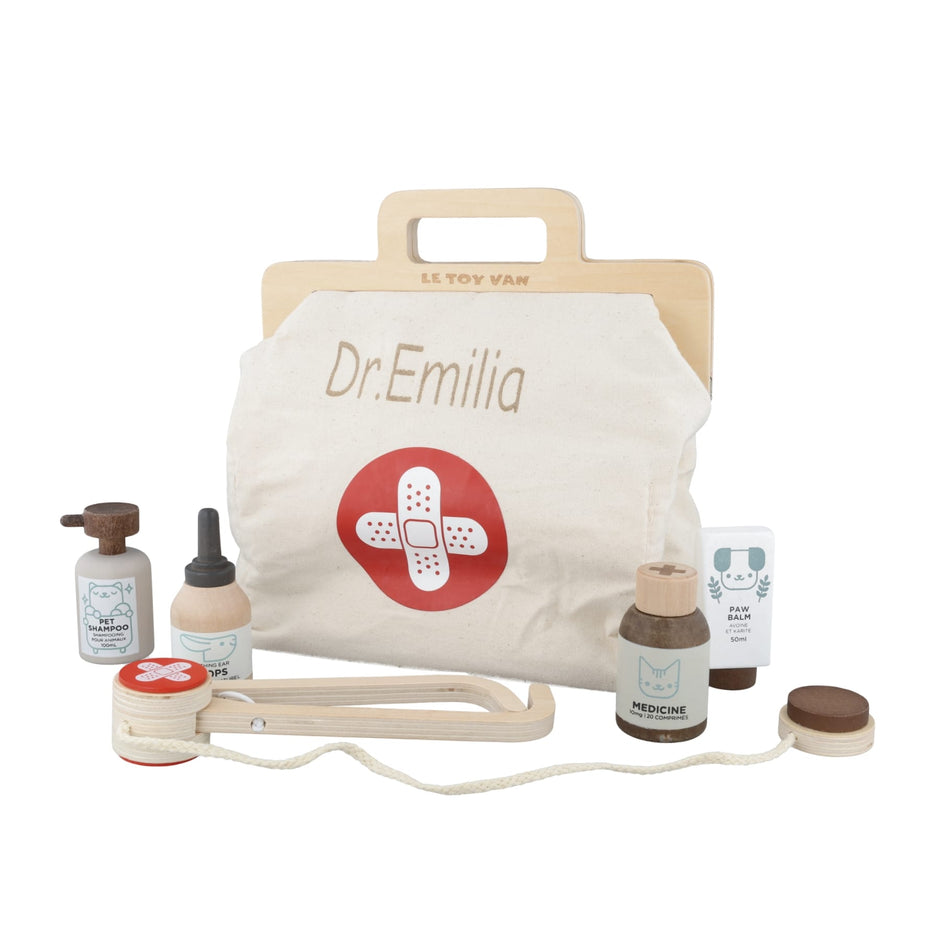 Jochen Heil Products Baby & Kleinkind Personalisierbares Animal Vet Set / Tierarzt-Set – JH-Products Kinderspielzeug