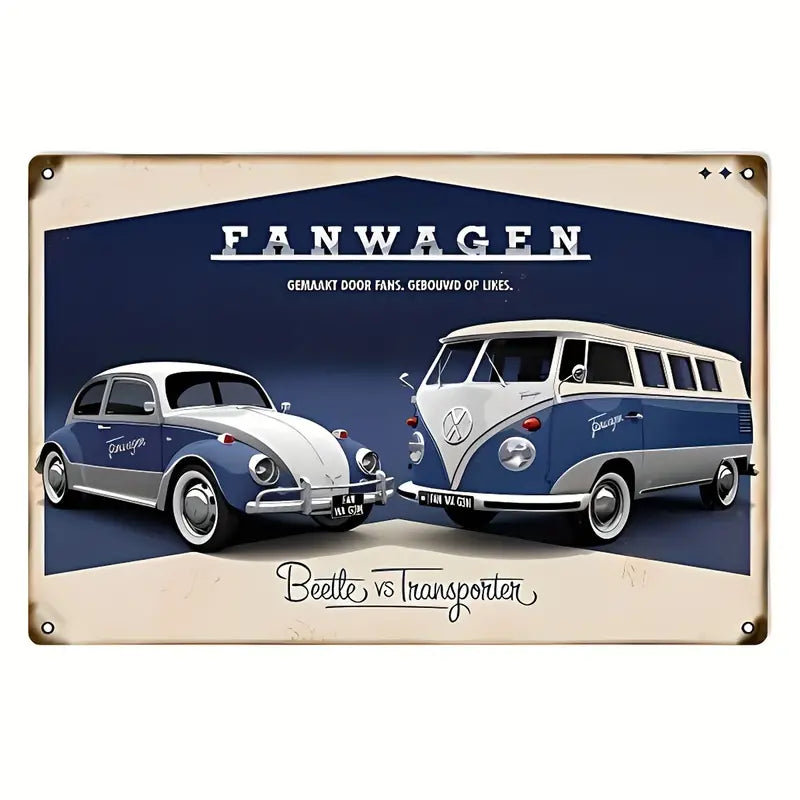 Retro Schild Vintage Vw Käfer Blechschild - Klassisches Automobil Reproduktionsdekor, 20X30 Cm