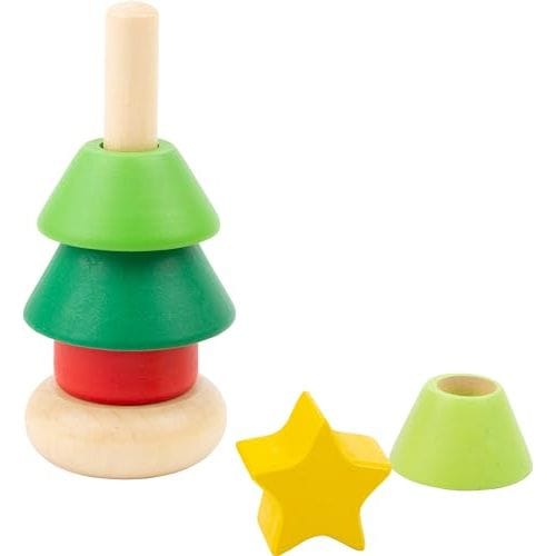 Spielzeug Opa Stapelspielzeug Weihnachten Stapelfiguren 3er Set Holz ab 12 Monaten Weihnachten Winterzeit Kinderspielzeug Schneemann, Nikolaus, Weihnachtsbaum
