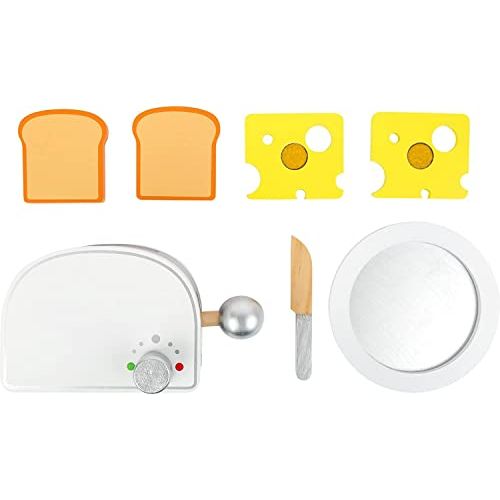 small foot Personalisierbar Frühstücks-Set "Kinderküche" aus Holz, inklusive Toaster mit Hebelfunktion, ab 3 Jahren