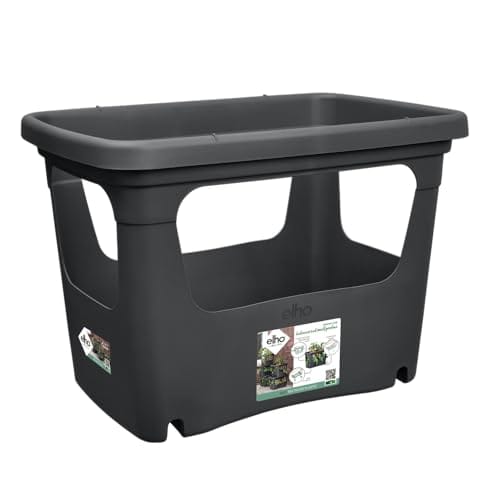 Elho Pflanzkiste elho Green Basics Stack & Grow 50 - Übertopf für Außen Züchten Und Ernten - Ø 50.9 x H 35.7 cm - Schwarz/Living Schwarz