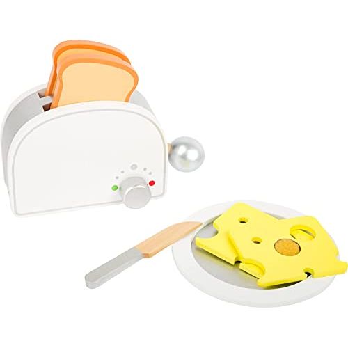 small foot Personalisierbar Frühstücks-Set "Kinderküche" aus Holz, inklusive Toaster mit Hebelfunktion, ab 3 Jahren