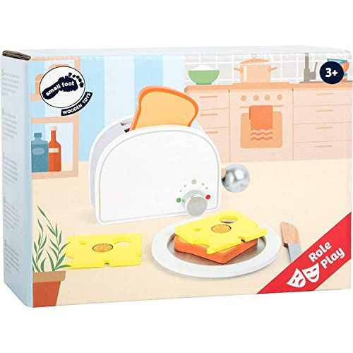 small foot Frühstücks-Set "Kinderküche" aus Holz, inklusive Toaster mit Hebelfunktion, für Kinder ab 3 Jahren